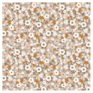 Tela Algodón Florecillas Beige