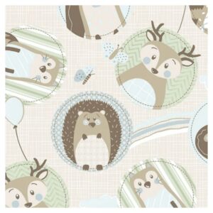 Tela Animales Bosque Verde