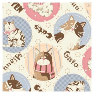 Tela Gatos Pastel