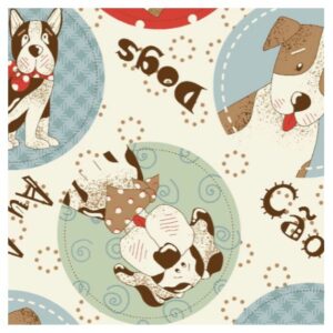 Tela Perros Pastel